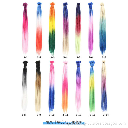 Cheap Long Natural Ombre Synthetic Dreads 50cm Handmade Afro Dreadlock Extensions Twist Braiding Hair Hippie Crochet Braids